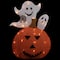 28" LED Lighted Jack-O-Lantern & Ghosts Halloween Decoration
